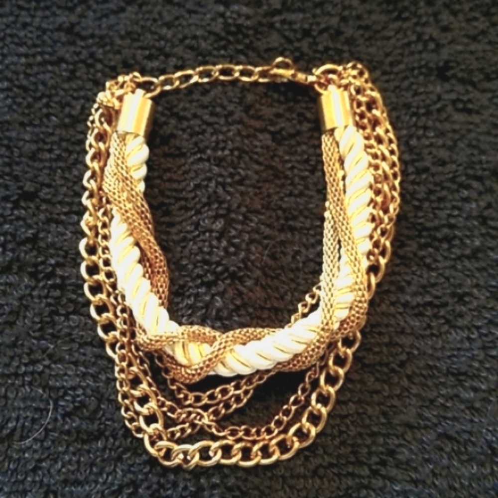 Rope and Gold Tone Bracelet